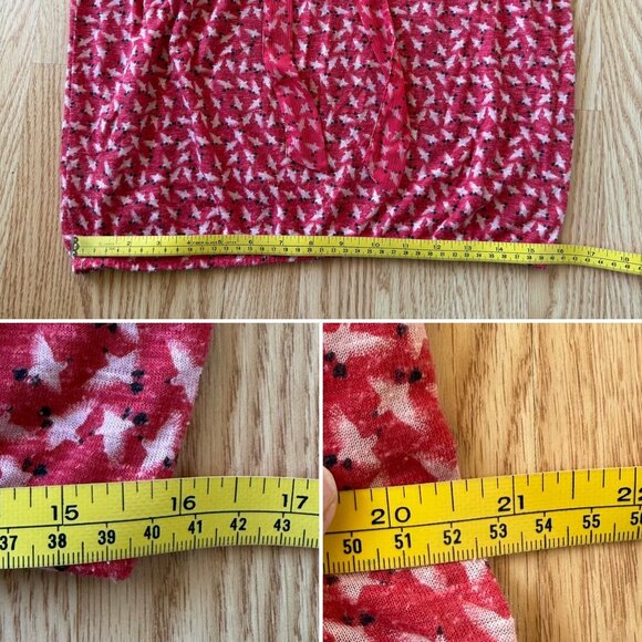 Ann Taylor Loft Blouse Size XS Red Print Birds Tie Neck Textured Romance Top - Picture 9 of 13